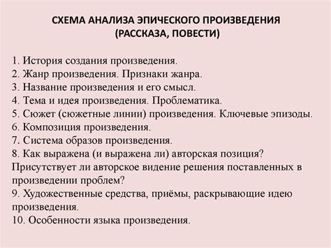 Анализ содержания произведения