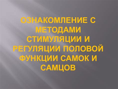 Виды половой стимуляции