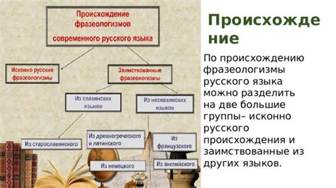 Влияние иностранных языков на происхождение фразеологизмов