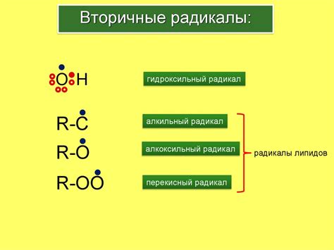 Вторичные радикалы: особенности и реакционная активность