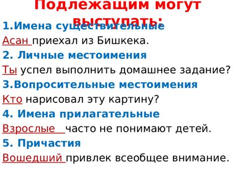 Выражение подлежащего местоимениями