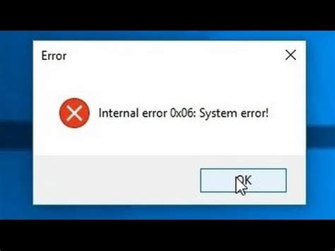 Дополнительные рекомендации по исправлению ошибки internal error 0x06 system error