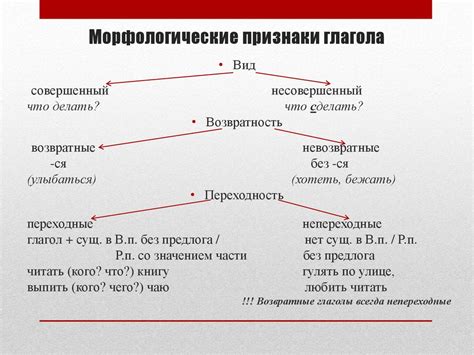 Морфологические признаки окончания