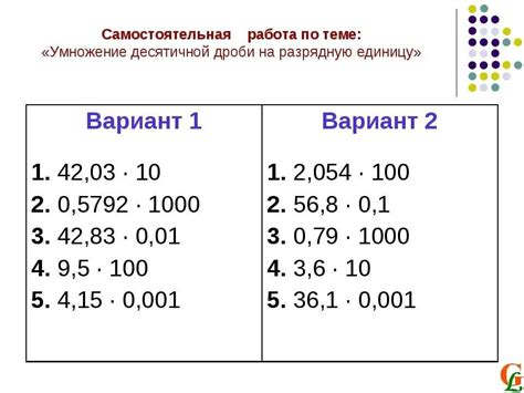 Примеры вычисления десятичных эквивалентов