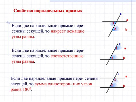 Свойства попарно параллельных прямых