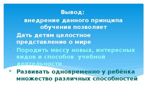  Преимущества использования данного принципа 